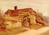 Famous Cottage Paintings - A Berkshire Cottage
